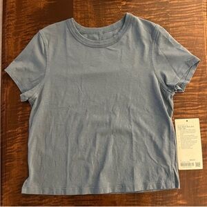 Lululemon Blue High Neck Run and Train Tee